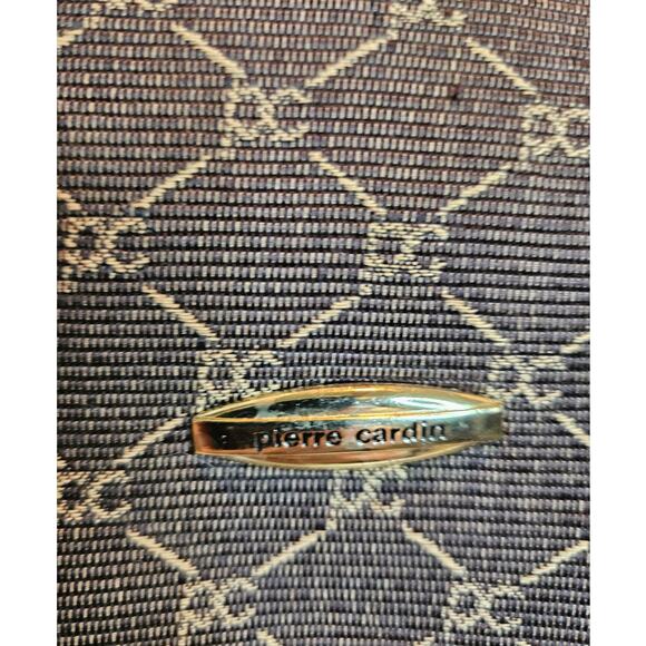 Pierre Cardin Travel Laptop Tote Briefcase Canvas Brown Tan 2 top handles VTG - Picture 2 of 10